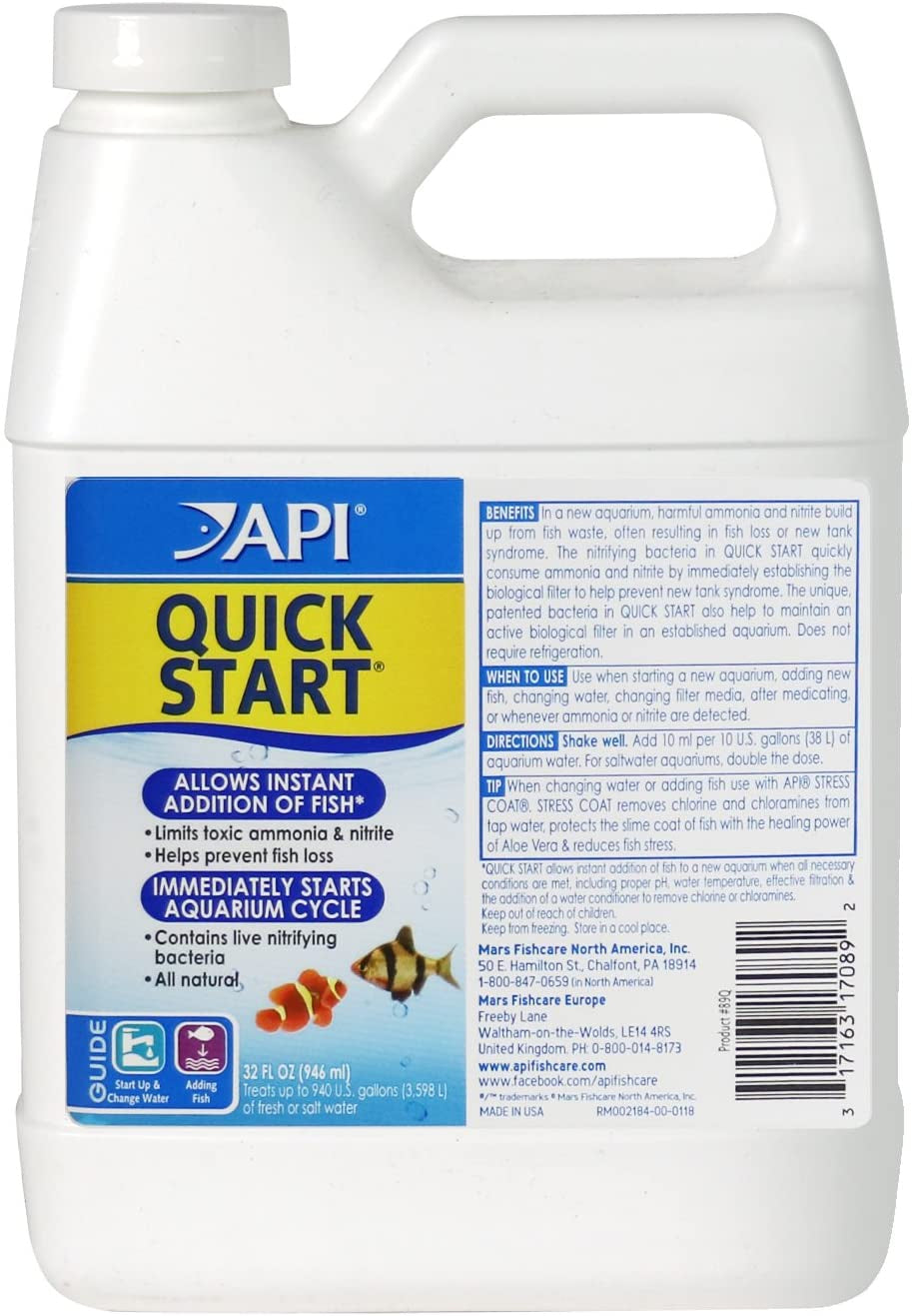 64 oz (2 x 32 oz) API Quick Start Water Conditioner