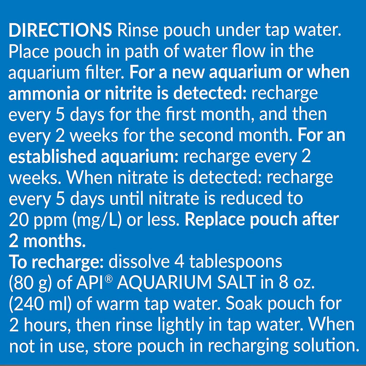 1 count API Nitra-Zorb Removes Aquarium Toxins Size 6