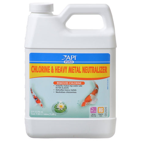 64 oz (2 x 32 oz) API Pond Chlorine and Heavy Metal Neutralizer Removes Chlorine
