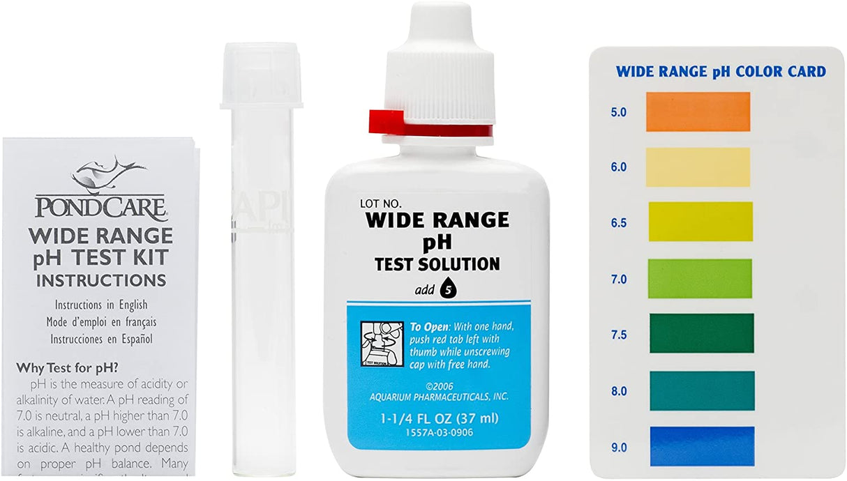 3 count API Pond Wide Range pH Test Kit Reads pH 5.0 to 9.0