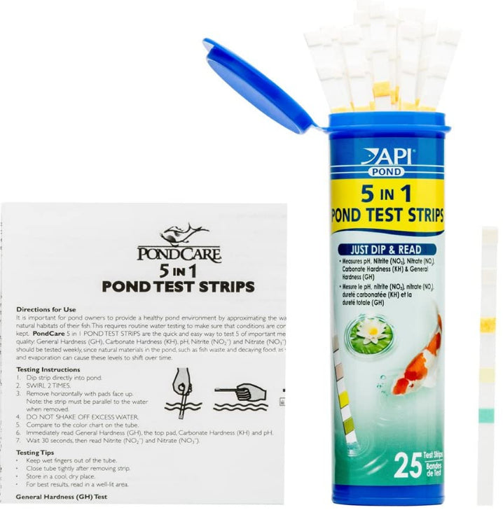 75 count (3 x 25 ct) API PondCare 5-in-1 Pond Test Strips