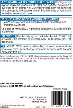 48 oz (3 x 16 oz) API Ammo Lock Ammonia Detoxifier for Ponds