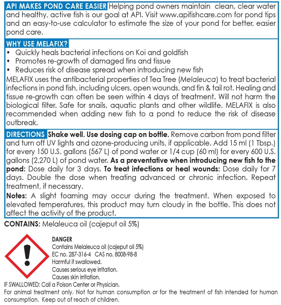 48 oz (3 x 16 oz) API Pond Melafix Treats Bacterial Infections for Koi and Goldfish