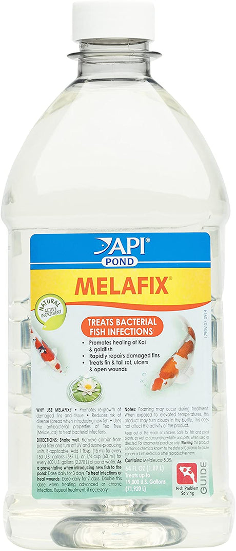 128 oz (2 x 64 oz) API Pond Melafix Treats Bacterial Infections for Koi and Goldfish