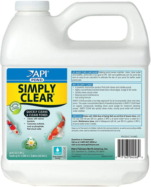 128 oz (2 x 64 oz) API Pond Simply-Clear with Barley Quickly Cleans and Clears Ponds