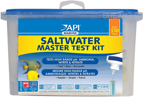 1 count API Marine Saltwater Master Test Kit Tests High Range pH, Ammonia, Nitrite and Nitrate
