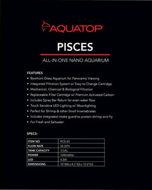 Aquatop Pisces Nano Bowfront Glass Aquarium - PetMountain.com