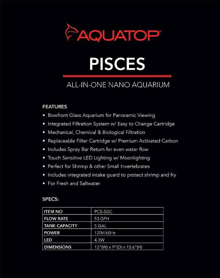 Aquatop Pisces Nano Cube Glass Aquarium - PetMountain.com