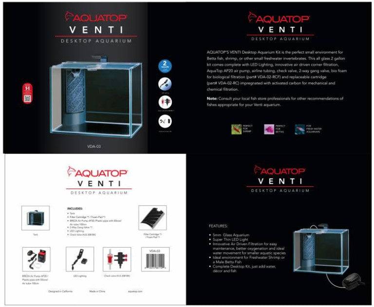 Aquatop Venti Desktop Aquarium Complete Kit - PetMountain.com