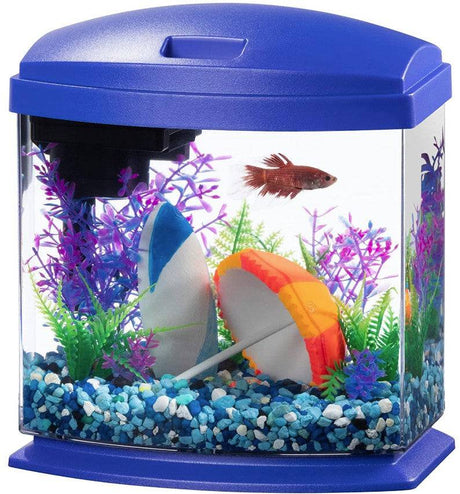 Aqueon LED MiniBow 1 SmartClean Aquarium Kit Blue - PetMountain.com