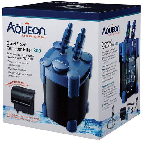 Aqueon QuietFlow Canister Filter for Freshwater and Saltwater Aquariums