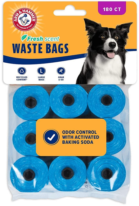1620 count (9 x 180 ct) Arm and Hammer Dog Waste Refill Bags Fresh Scent Blue