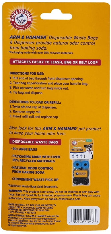 6 count Arm and Hammer Waste Bag Bone Dispenser Assorted Colors
