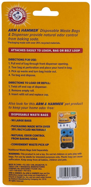 6 count Arm and Hammer Waste Bag Dispenser Assorted Colors