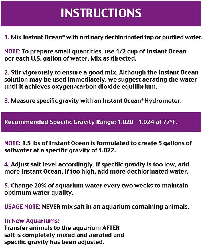 50 gallon (5 x 10 gal) Instant Ocean Sea Salt for Marine Aquariums