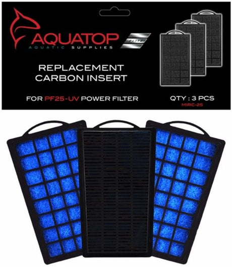 21 count (7 x 3 ct) Aquatop Replacement Carbon Insert for PF25-UV Power Filter