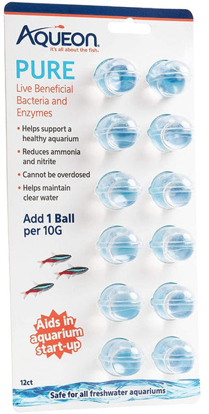 12 count Aqueon Pure Live Beneficial Bacteria and Enzymes for Aquariums