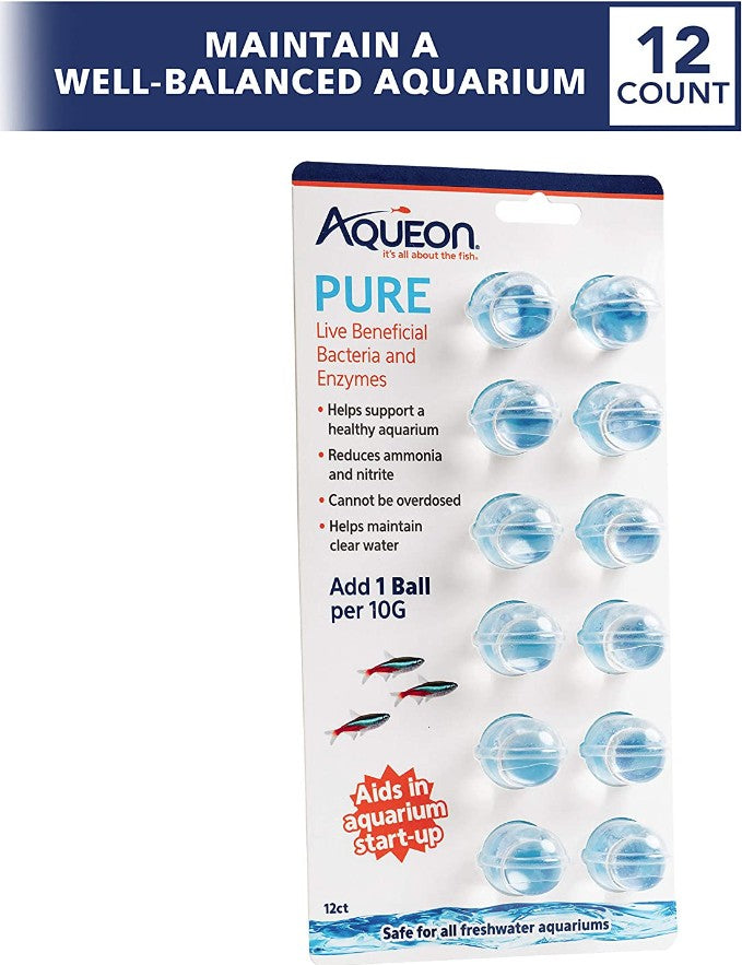 12 count Aqueon Pure Live Beneficial Bacteria and Enzymes for Aquariums