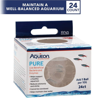 72 count (3 x 24 ct) Aqueon Pure Live Beneficial Bacteria and Enzymes for Aquariums