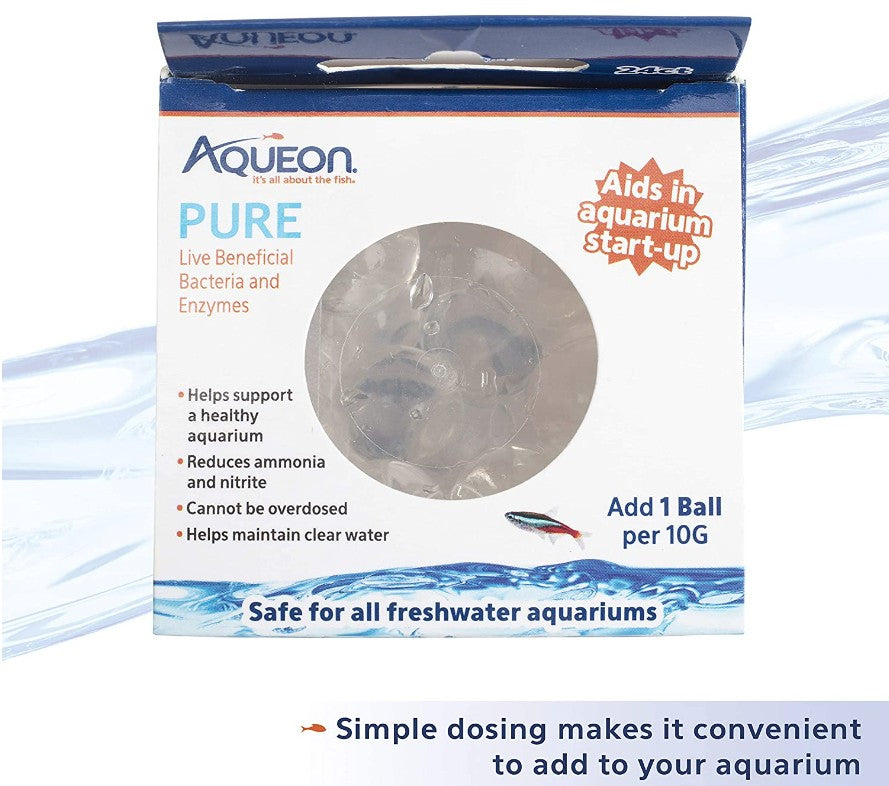 72 count (3 x 24 ct) Aqueon Pure Live Beneficial Bacteria and Enzymes for Aquariums