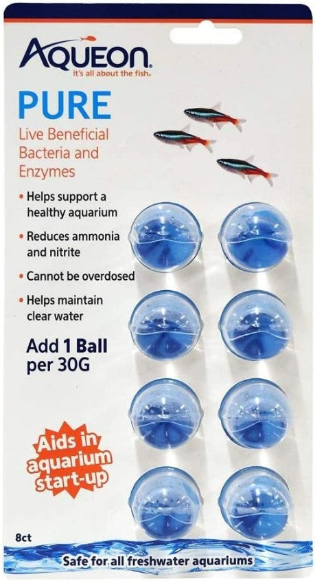 8 count Aqueon Pure Live Beneficial Bacteria and Enzymes for Aquariums
