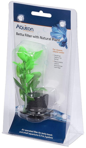 3 count Aqueon Betta Filter with Natural Plant