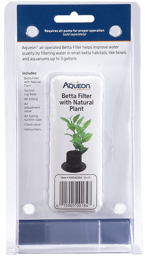 3 count Aqueon Betta Filter with Natural Plant