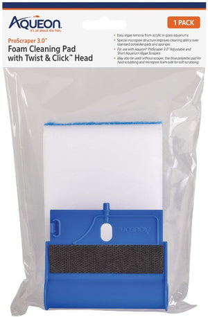 8 count Aqueon ProScraper 3.0 Foam Cleaning Pad with Twist and Click Head