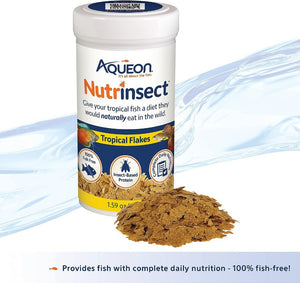 6.36 oz (4 x 1.59 oz) Aqueon Nutrinsect Tropical Flakes