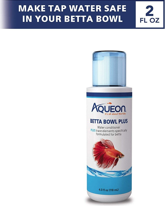 4 oz Aqueon Betta Bowl Plus Water Conditioner Plus Trace Elements For Bettas