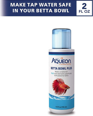 4 oz Aqueon Betta Bowl Plus Water Conditioner Plus Trace Elements For Bettas