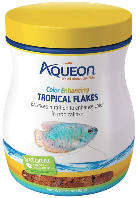 6.87 oz (3 x 2.29 oz) Aqueon Color Enhancing Tropical Flakes Fish Food