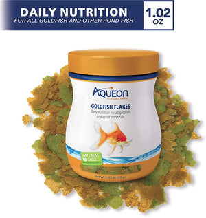 12.24 oz (12 x 1.02 oz) Aqueon Goldfish Flakes Daily Nutrition for All Goldfish and Other Pond Fish