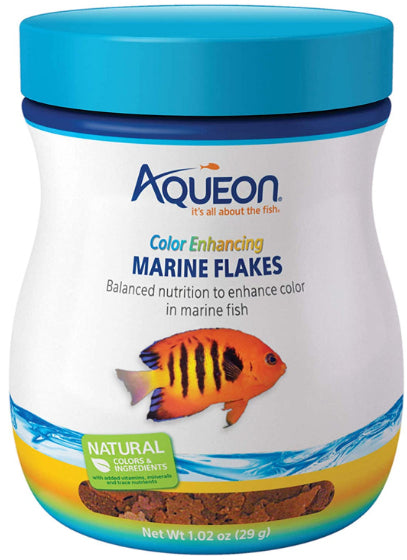 6.12 oz (6 x 1.02 oz) Aqueon Color Enhancing Marine Flakes Fish Food