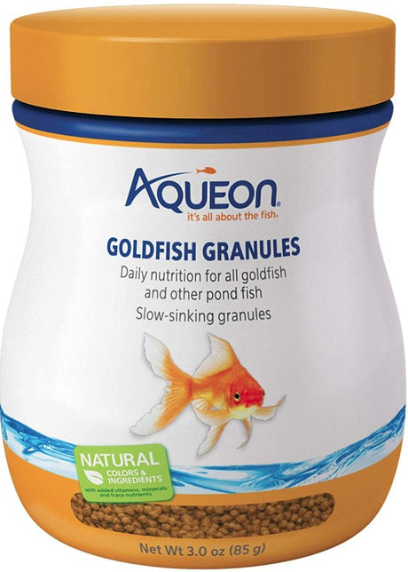 Aqueon Goldfish Granules Slow Sinking Fish Food Daily Nutrition for All Goldfish and Other Pond Fish - PetMountain.com