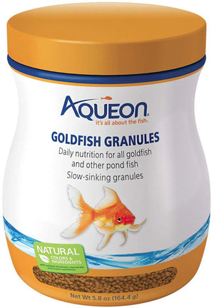 34.8 oz (6 x 5.8 oz) Aqueon Goldfish Granules Slow Sinking Fish Food Daily Nutrition for All Goldfish and Other Pond Fish