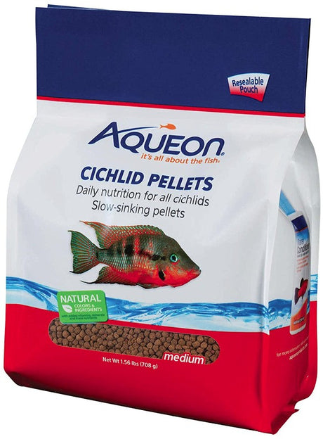1.56 lb Aqueon Cichlid Food Medium Pellets Slow Sinking Pellets