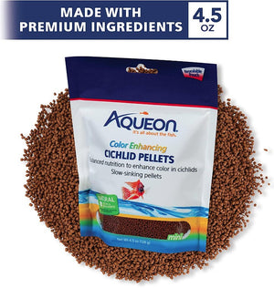 27 oz (6 x 4.5 oz) Aqueon Color Enhancing Cichlid Food Mini Pellets