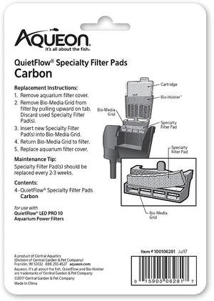 4 count Aqueon Carbon for QuietFlow LED Pro Power Filter 10