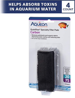 24 count (6 x 4 ct) Aqueon Carbon for QuietFlow LED Pro Power Filter 20/75