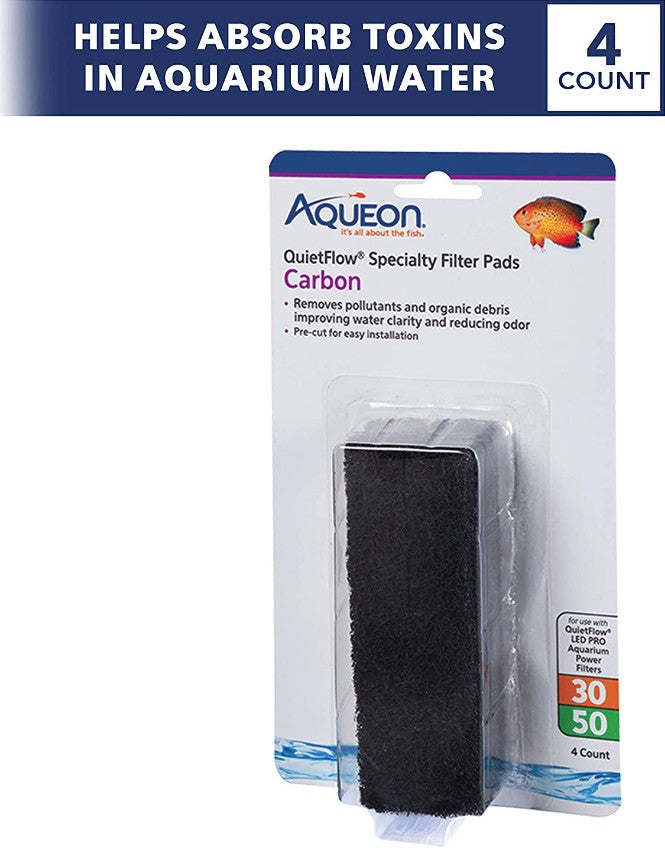 24 count (6 x 4 ct) Aqueon Carbon for QuietFlow LED Pro Power Filter 30/50