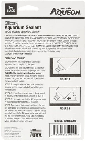 18 oz (6 x 3 oz) Aqueon Silicone Aquarium Sealant Black