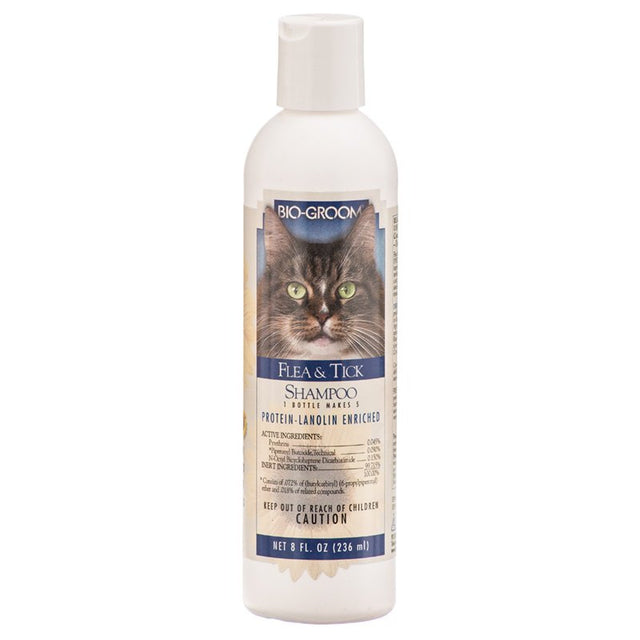 8 oz Bio Groom Flea and Tick Shampoo for Cats 8 oz