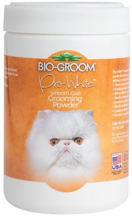 64 oz (8 x 8 oz) Bio Groom Pro-White Smooth Coat Grooming Powder for Cats