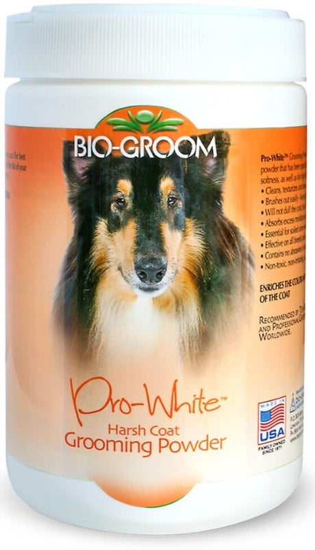 8 oz Bio Groom Pro-White Harsh Coat Grooming Powder for Dogs