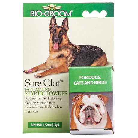 1.5 oz (3 x 0.5 oz) Bio Groom Sure Clot Styptic Powder for Dogs, Cats and Birds