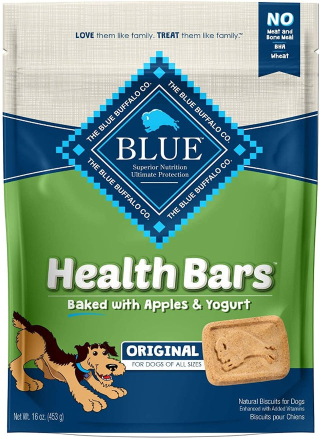 Blue Buffalo Health Bars Baked with Apples and Yogurt Natural Biscuits for Dogs - PetMountain.com