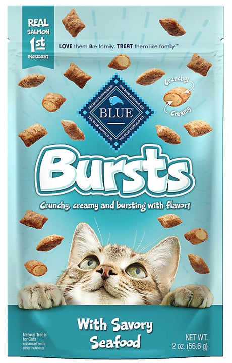 2 oz Blue Buffalo Bursts Cat Treats Savory Seafood