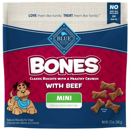 96 oz (8 x 12 oz) Blue Buffalo Classic Bone Biscuits with Beef Mini
