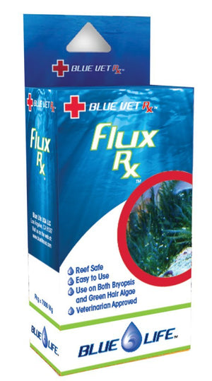 6000 mg (3 x 2000 mg) Blue Life Flux Rx Treats Bryopsis and Green Hair Algae in Aquariums